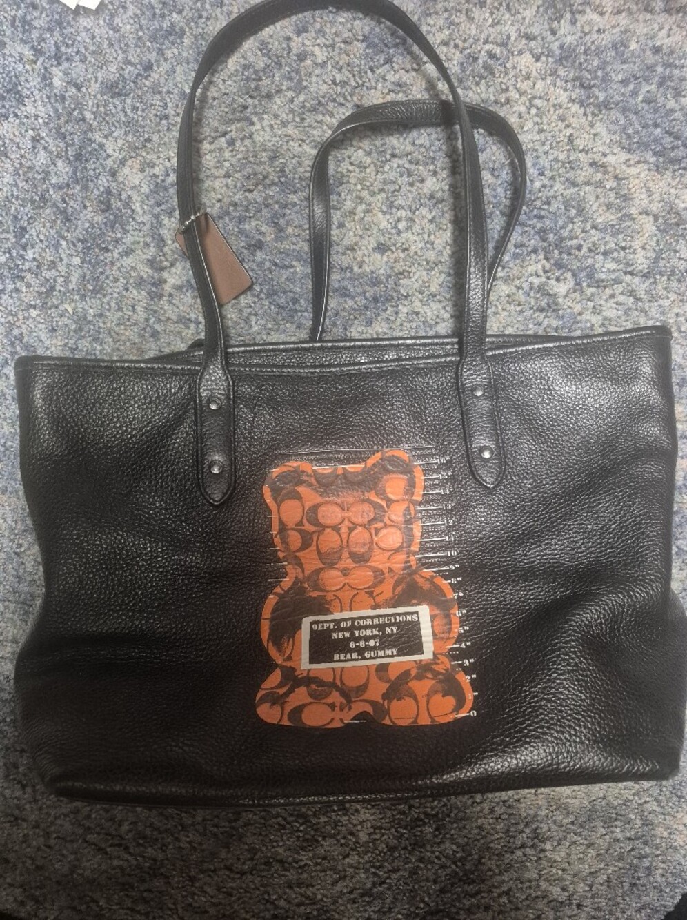 • Rare Coach Vandal Gummy Bear Leather City Tote Bag Black F78203